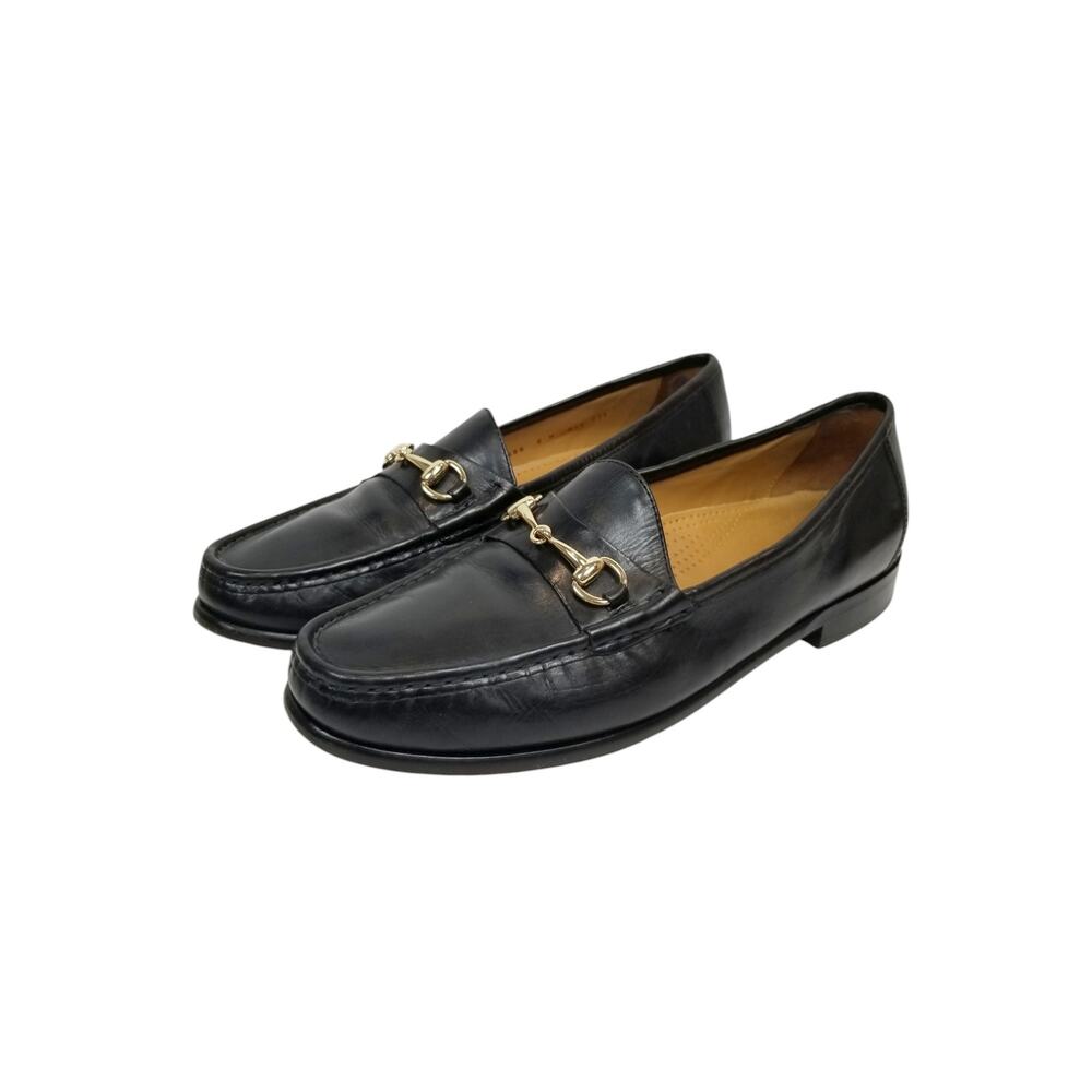 Cole Haan Men's Ascot II Black Leather Loafers Gold Horse Bit Casual Size 9
